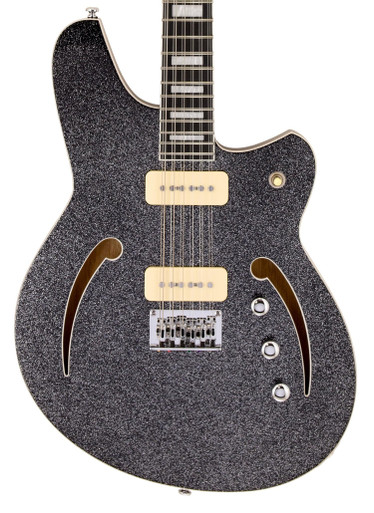 Reverend Airwave 12-String Electric Guitar in Black Sparkle - Image 2