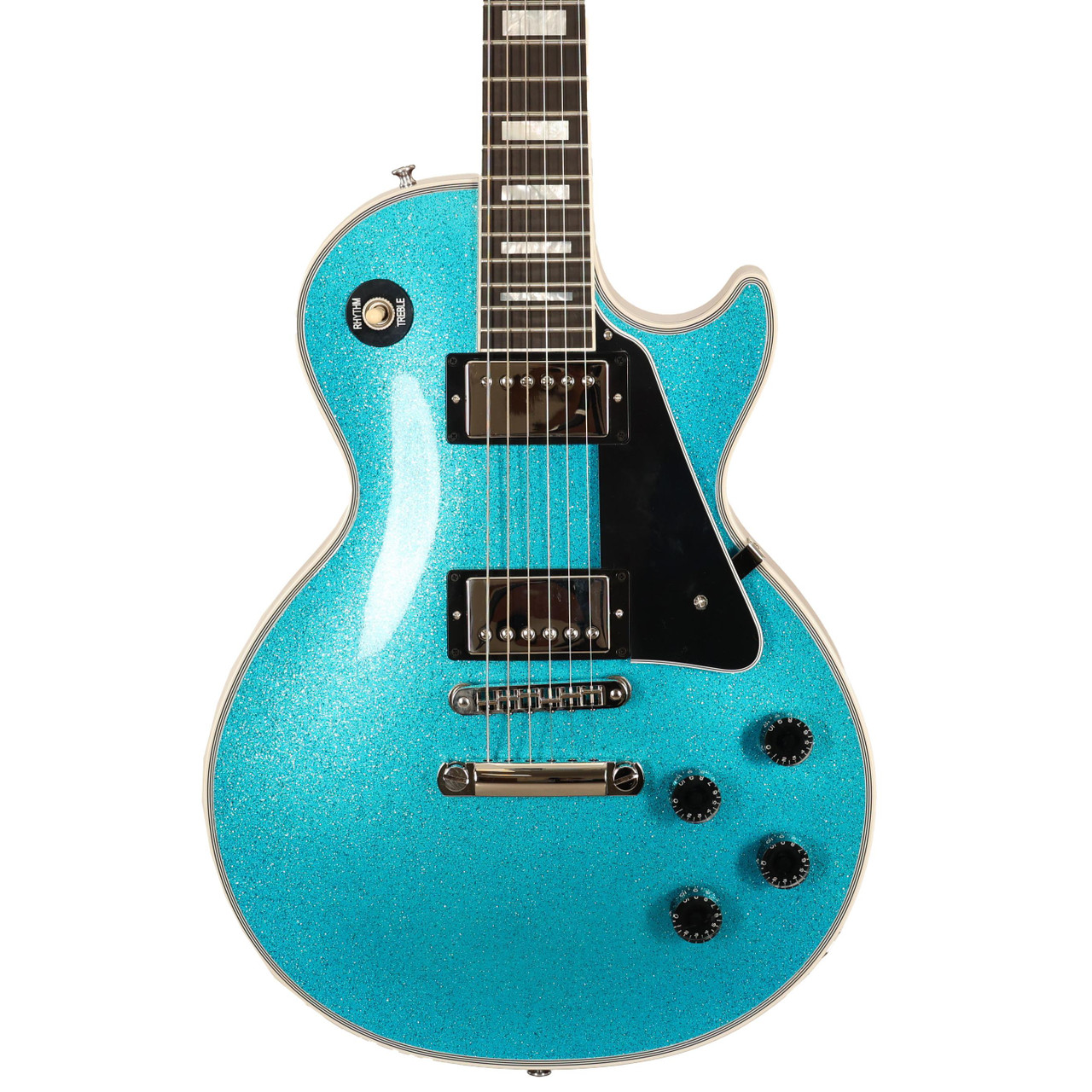 Gibson Custom Shop Les Paul Custom in Blue Gold Sparkle Gloss - Image 1