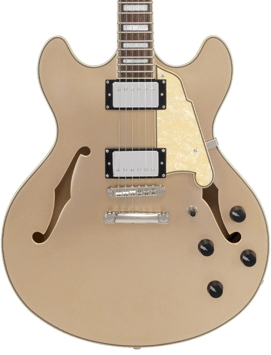D’Angelico Premier DC Semi-Hollow Electric Guitar in Desert Gold - Image 1