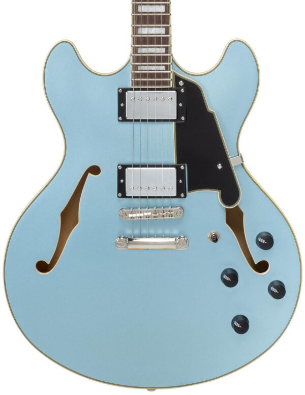 D’Angelico Premier DC Semi-Hollow Electric Guitar in Steel Blue