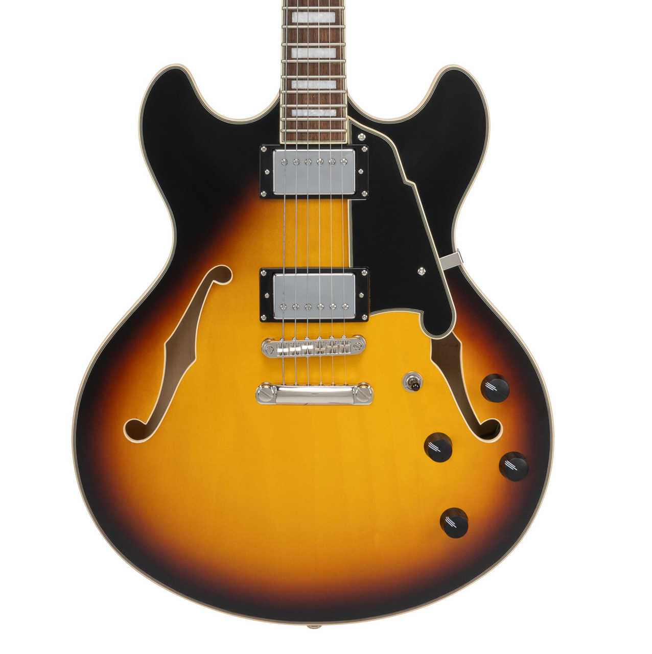 D’Angelico Premier DC Semi-Hollow Electric Guitar in Vintage Sunburst