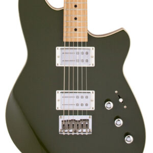 Reverend Descent Baritone Electric Guitar in Army Green