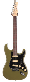 Eastcoast ST1 Electric Guitar In Drab Olive Green With Rosewood Fretboard - Image 3