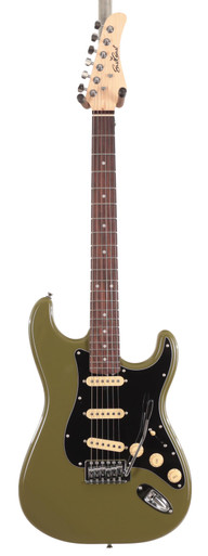 Eastcoast ST1 Electric Guitar In Drab Olive Green With Rosewood Fretboard - Image 2