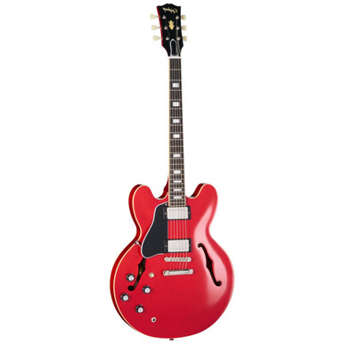 Epiphone Inspired by Gibson Custom 1962 ES-335 Reissue Semi-Hollow Left Handed Electric Guitar in Sixties Cherry - Image 2