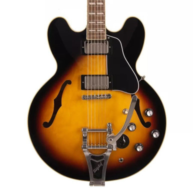 Epiphone Inspired by Gibson ES-345 Varitone Electric Guitar with Bigsby in Vintage Sunburst - Image 1