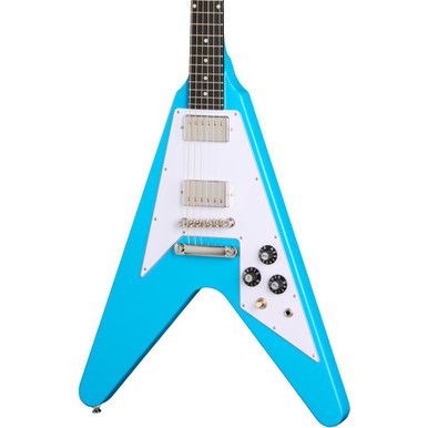 Epiphone Inspired by Gibson Flying V ‘70s Electric Guitar in Maui Blue - Image 2