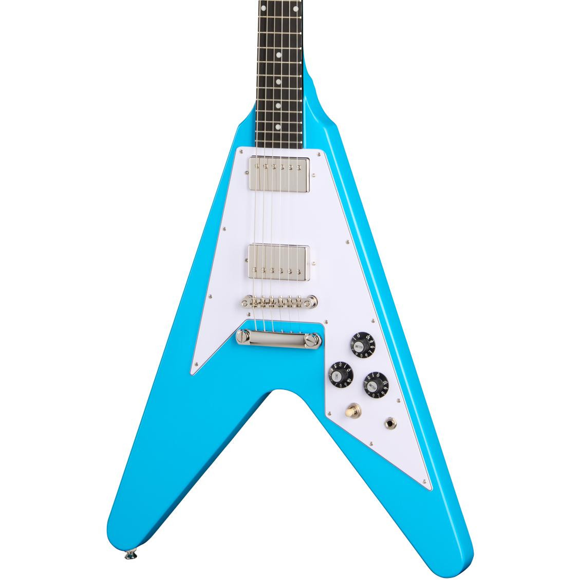 Epiphone Inspired by Gibson Flying V ‘70s Electric Guitar in Maui Blue