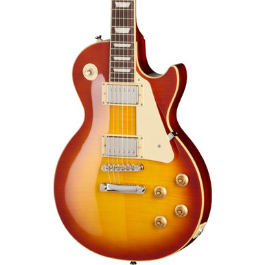 Epiphone Inspired by Gibson Les Paul Standard ‘50s Figured Electric Guitar in Washed Cherry Sunburst - Image 2