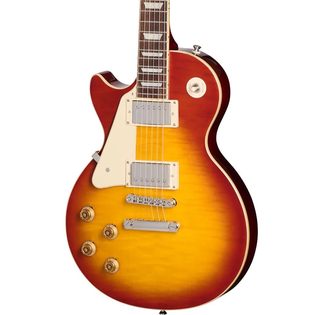 Epiphone Inspired by Gibson Les Paul Standard ‘50s Figured Left Handed Electric Guitar in Washed Cherry Sunburst