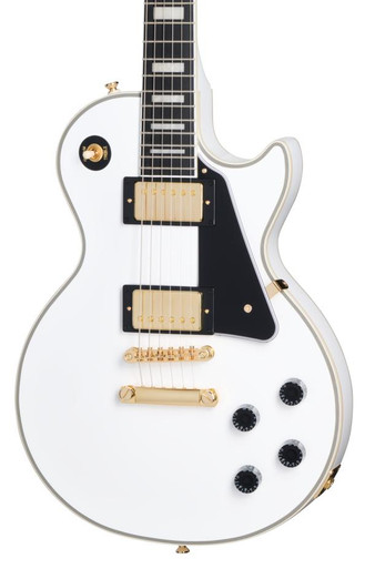 Epiphone Inspired by Gibson Les Paul Custom Electric Guitar in Alpine White - Image 1