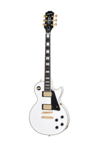 Epiphone Inspired by Gibson Les Paul Custom Electric Guitar in Alpine White - Image 3