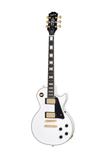 Epiphone Inspired by Gibson Les Paul Custom Electric Guitar in Alpine White - Image 2