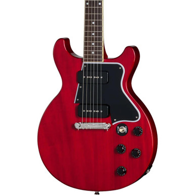 Epiphone Inspired by Gibson Les Paul Special Double Cut Electric Guitar in Cherry Red - Image 2