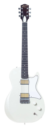 Harmony Standard Jupiter Thinline Electric Guitar in Pearl White - Image 2
