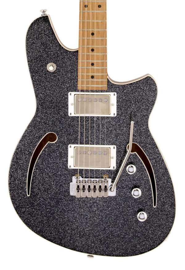 Reverend Kingbolt Air HH Electric Guitar in Black Sparkle - Image 1