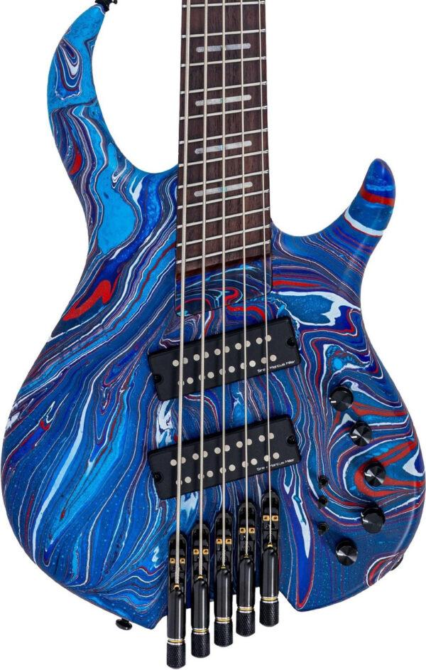 Sire M6 Headless 5 Bass Guitar in Blue Swirl - Image 1