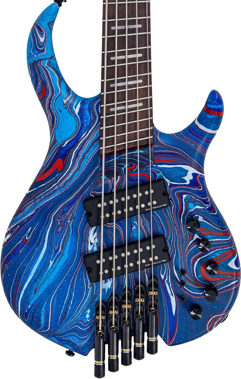 Sire M6 Headless 5 Bass Guitar in Blue Swirl - Image 1