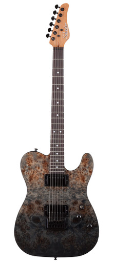 Schecter PT Standard Electric Guitar in Black Fade Burst Burl - Image 2