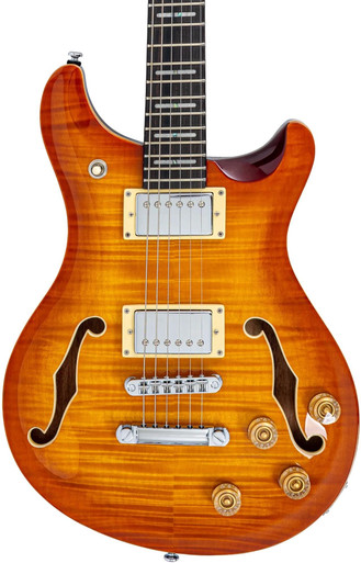 Sire Q7 Hollowbody Electric Guitar in Amber Burst - Image 2