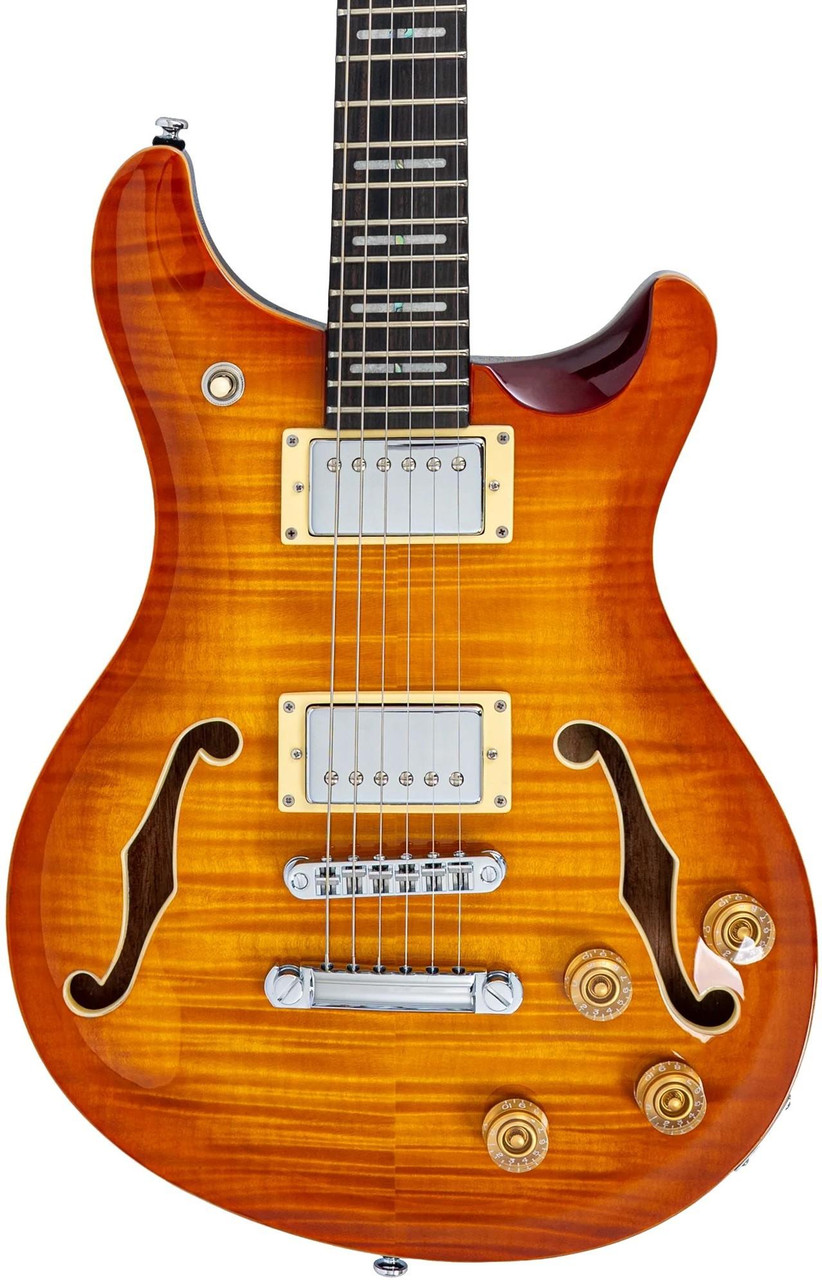 Sire Q7 Hollowbody Electric Guitar in Amber Burst - Image 1