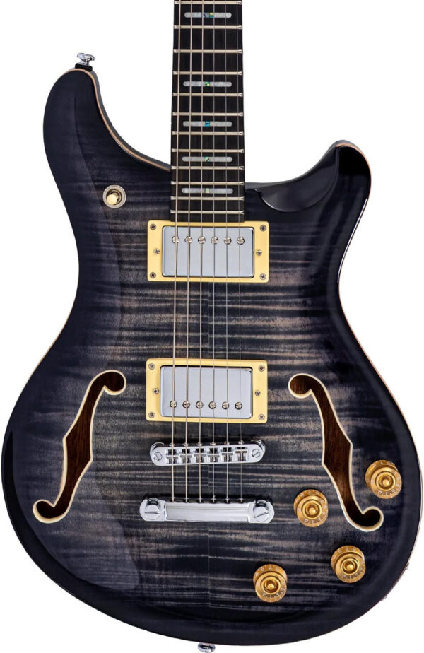 Sire Q7 Hollowbody Electric Guitar in Trans Black - Image 1