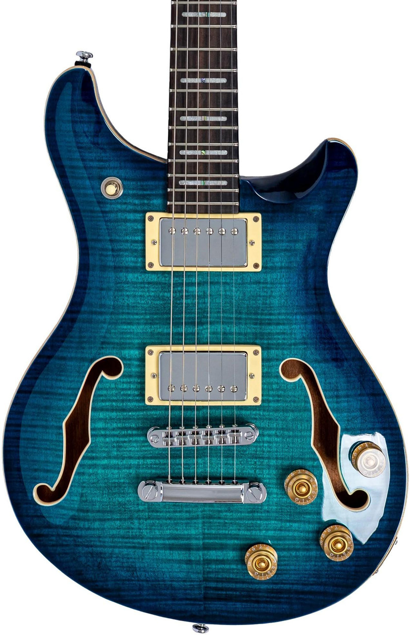 Sire Q7 Hollowbody Electric Guitar in Trans Blue - Image 1