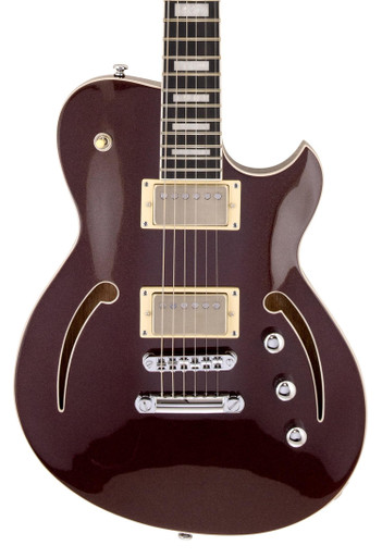 Reverend Roundhouse Air HH Electric Guitar in Metallic Bordeaux - Image 2