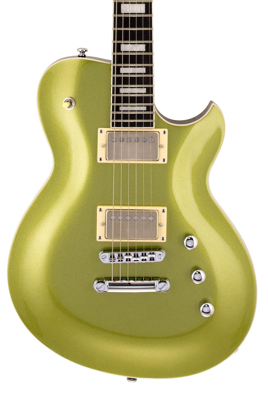 Reverend Roundhouse HH  Electric Guitar in Metallic Limeade - Image 1