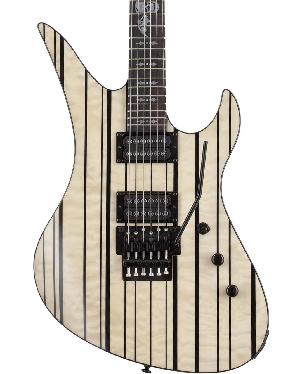 Schecter Synyster Gates Signature Standard Plus Electric Guitar in Gloss Natural with Black Pin Stripes - Image 1