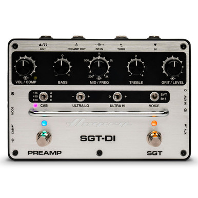 Ampeg SGT-DI Bass Preamp and DI Pedal with EQ Compressor Cab Sim IR