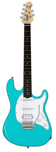 Sterling by Music Man Sub Cutlass CT20 HSS in Electric Blue with Amaranth Neck - Image 2