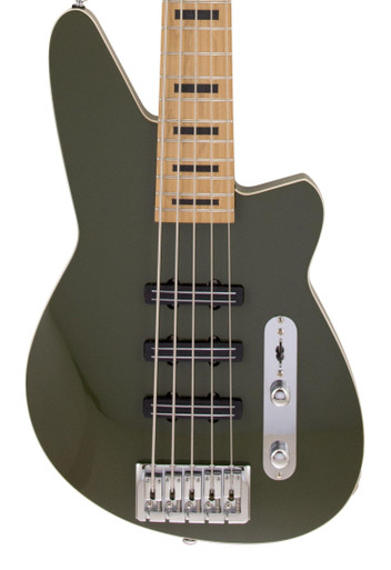 Reverend Triad 5 String Bass Guitar in Army Green - Image 2