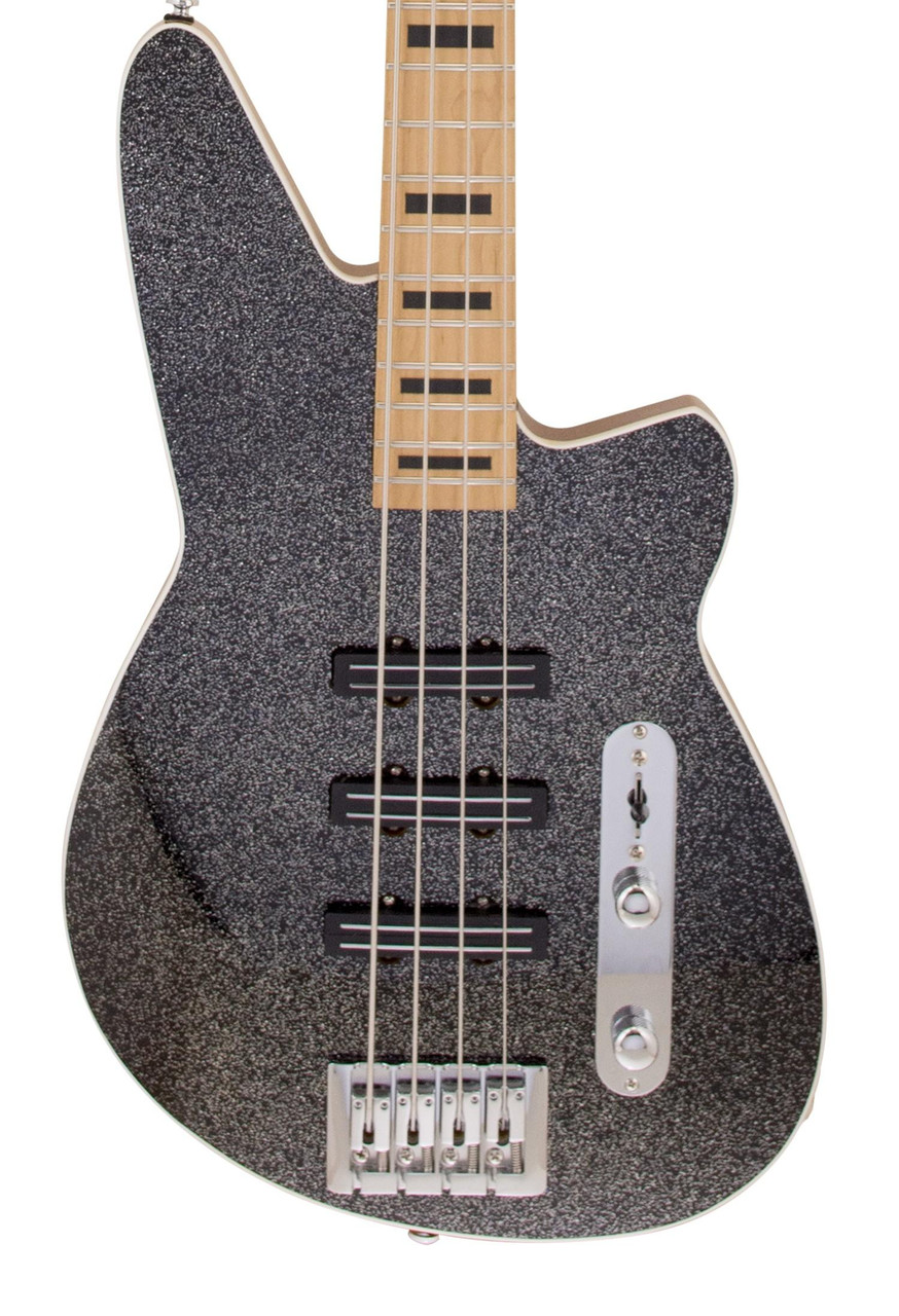 Reverend Triad Bass Guitar in Black Sparkle - Image 1