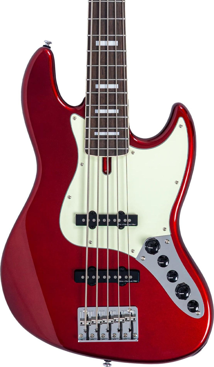 Sire V7 Alder 5 New Gen 5-String Bass Guitar in Candy Apple Red - Image 1