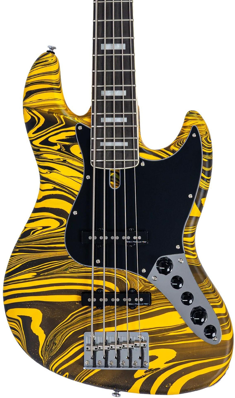Sire V7 Alder 5 New Gen 5-String Bass Guitar in Yellow Swirl - Image 1