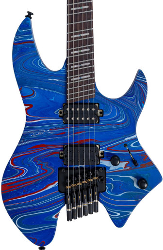 Sire X6 Headless Electric Guitar in Blue Swirl - Image 2