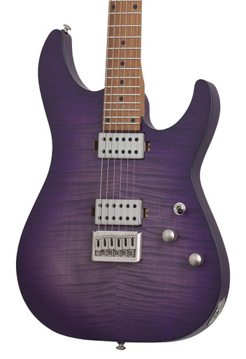 Schecter C-1 Standard Plus Electric Guitar in Trans Purple Burst - Image 1