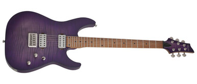 Schecter C-1 Standard Plus Electric Guitar in Trans Purple Burst - Image 2
