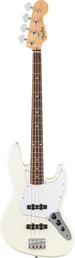 Fender Standard Series Jazz Bass Guitar in Olympic White - Image 2