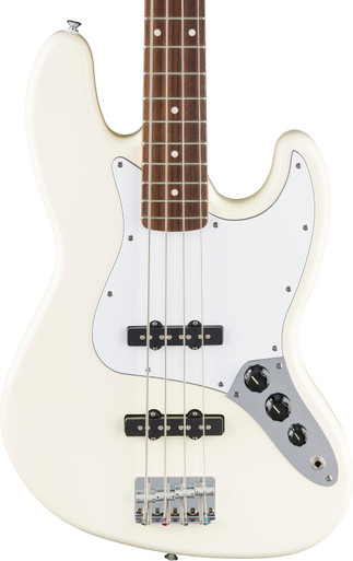 Fender Standard Series Jazz Bass Guitar in Olympic White - Image 1