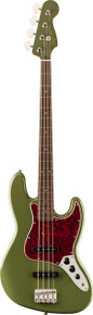 Squier Classic Vibe '60s Jazz Bass Guitar in Olive with Matching Headstock - Image 3