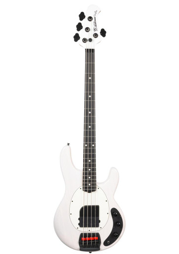 Music Man Tim Commerford StingRay Passive Bass Guitar in Fright Night White - Image 2
