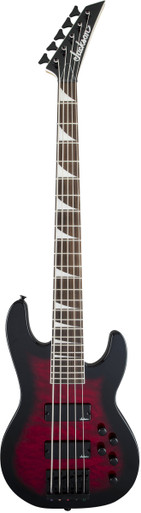 Jackson JS3VQ Concert Bass Guitar in Trans Red Burst with Amaranth Fretboard - Image 2