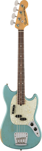 Fender Justin Meldal-Johnsen JMJ Road Worn Mustang Bass Guitar in Faded Daphne Blue - Image 2