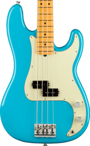 Fender American Professional II Precision Bass Guitar Maple Neck Miami Blue - Image 1