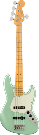 Fender American Professional II Jazz Bass Guitar V In Mystic Surf Green with Maple Fingerboard - Image 2