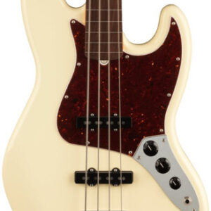Fender American Professional II Jazz Bass Guitar Fretless In Olympic White with Rosewood Fingerboard