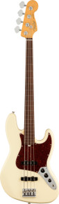 Fender American Professional II Jazz Bass Guitar Fretless In Olympic White with Rosewood Fingerboard - Image 3