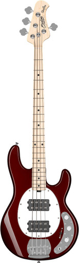 Sterling by Music Man Sub Series StingRay HH Ray4 Bass Guitar in Candy Apple Red - Image 2